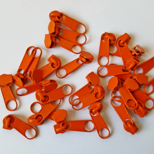 Zipper / Schieber  für 3 mm Endlos Reißverschluss Nr. 158 orange